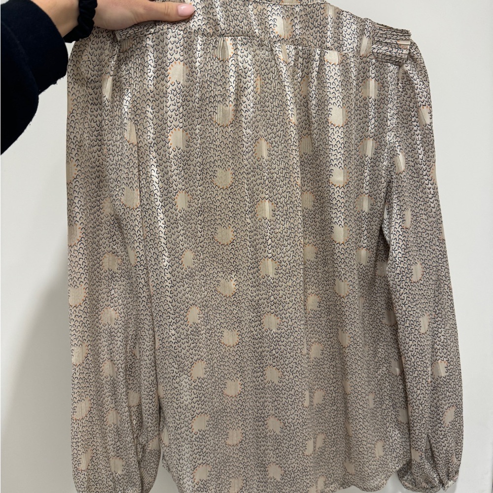 Ba&sh size 1 (small) button up slightly sheer long sleeve blouse